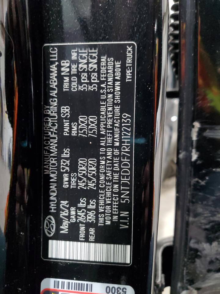 2024 Hyundai Santa Cruz Limited VIN: 5NTJEDDF7RH122139 Lot: 91260515