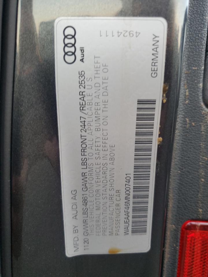 2021 Audi A4 Premium Plus 45 VIN: WAUEAAF46MN007401 Lot: 91642545