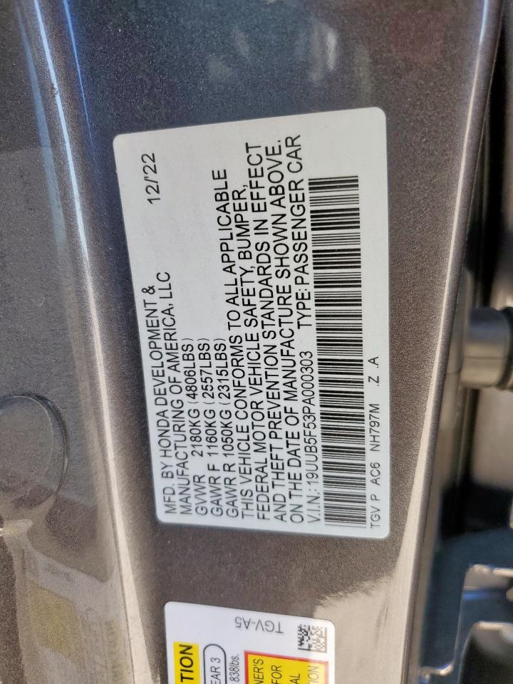 2023 Acura Tlx Tech A VIN: 19UUB5F53PA000303 Lot: 91436765