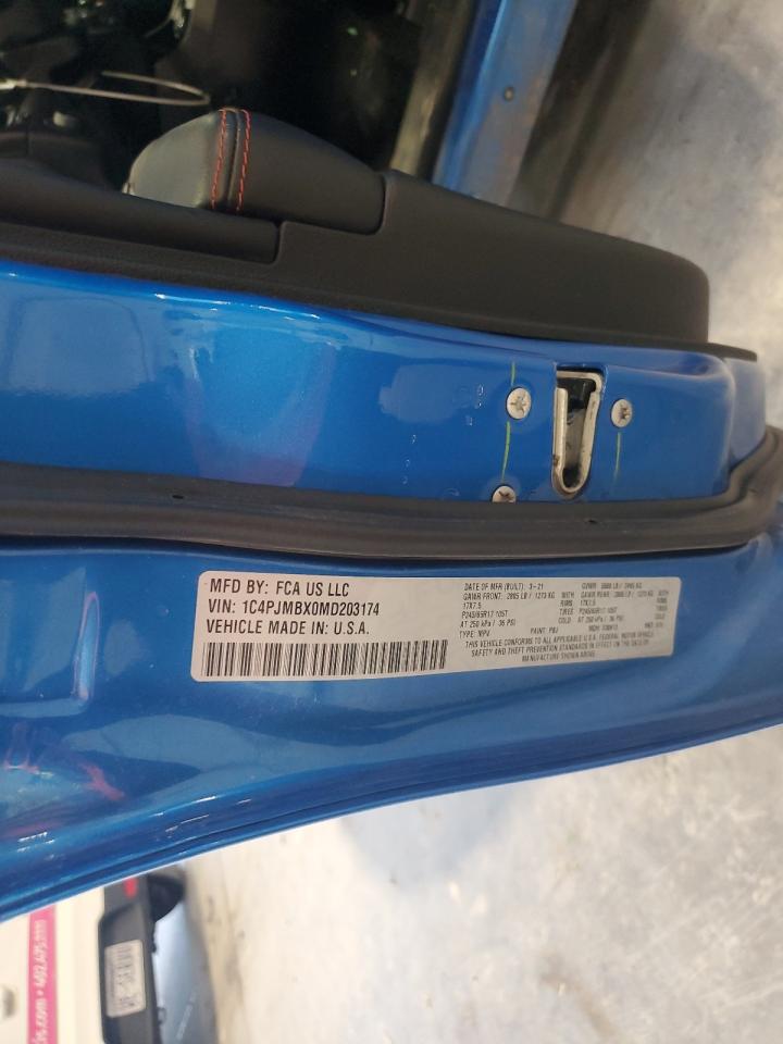 2021 Jeep Cherokee Trailhawk VIN: 1C4PJMBX0MD203174 Lot: 91642575