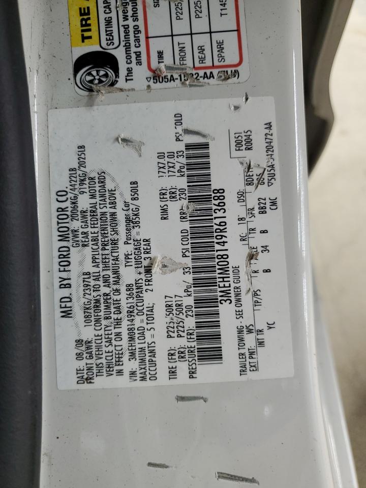 2009 Mercury Milan Premier VIN: 3MEHM08149R613688 Lot: 91600895