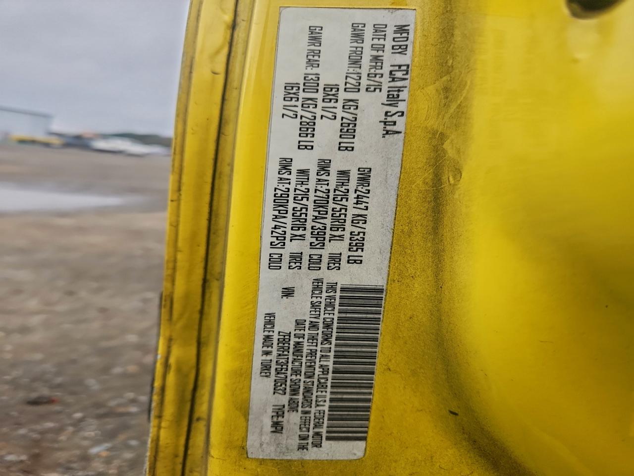 2015 Ram Promaster City VIN: ZFBERFAT3F6A70532 Lot: 93908505