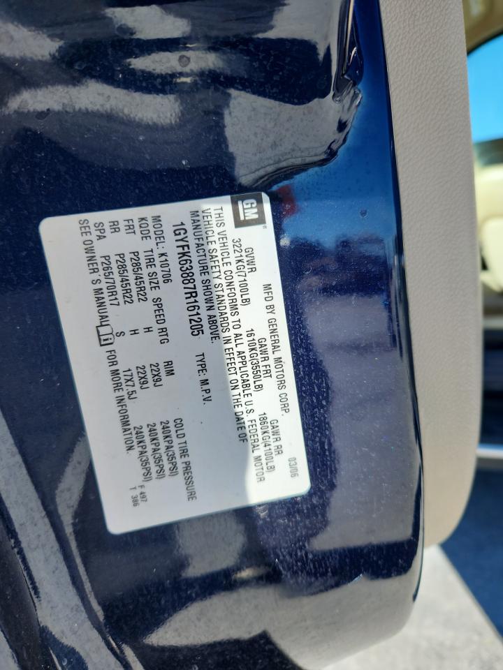 2007 Cadillac Escalade Luxury VIN: 1GYFK63887R161205 Lot: 90792625