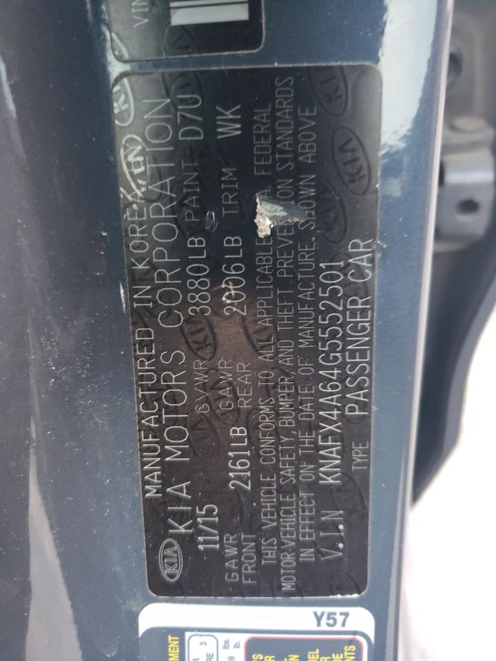 2016 Kia Forte Lx VIN: KNAFX4A64G5552501 Lot: 92675925