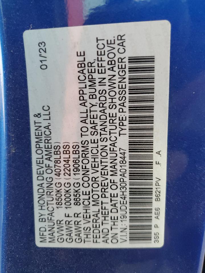 2023 Acura Integra A-Spec VIN: 19UDE4H30PA018447 Lot: 92753245