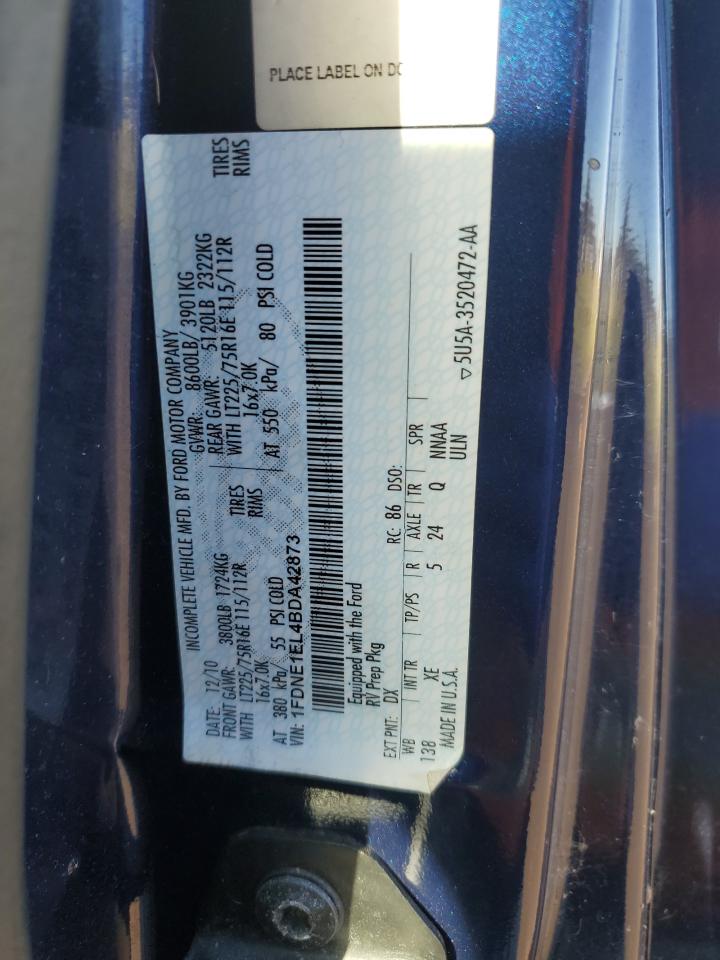 2011 Ford Econoline E150 Van VIN: 1FDNE1EL4BDA42873 Lot: 92687615