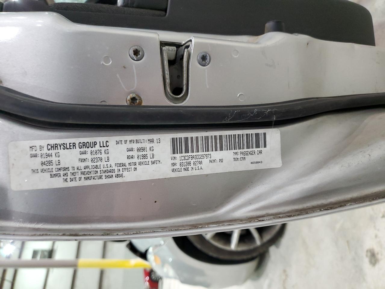 2013 Dodge Dart Sxt VIN: 1C3CDFBA3DD297973 Lot: 91714395