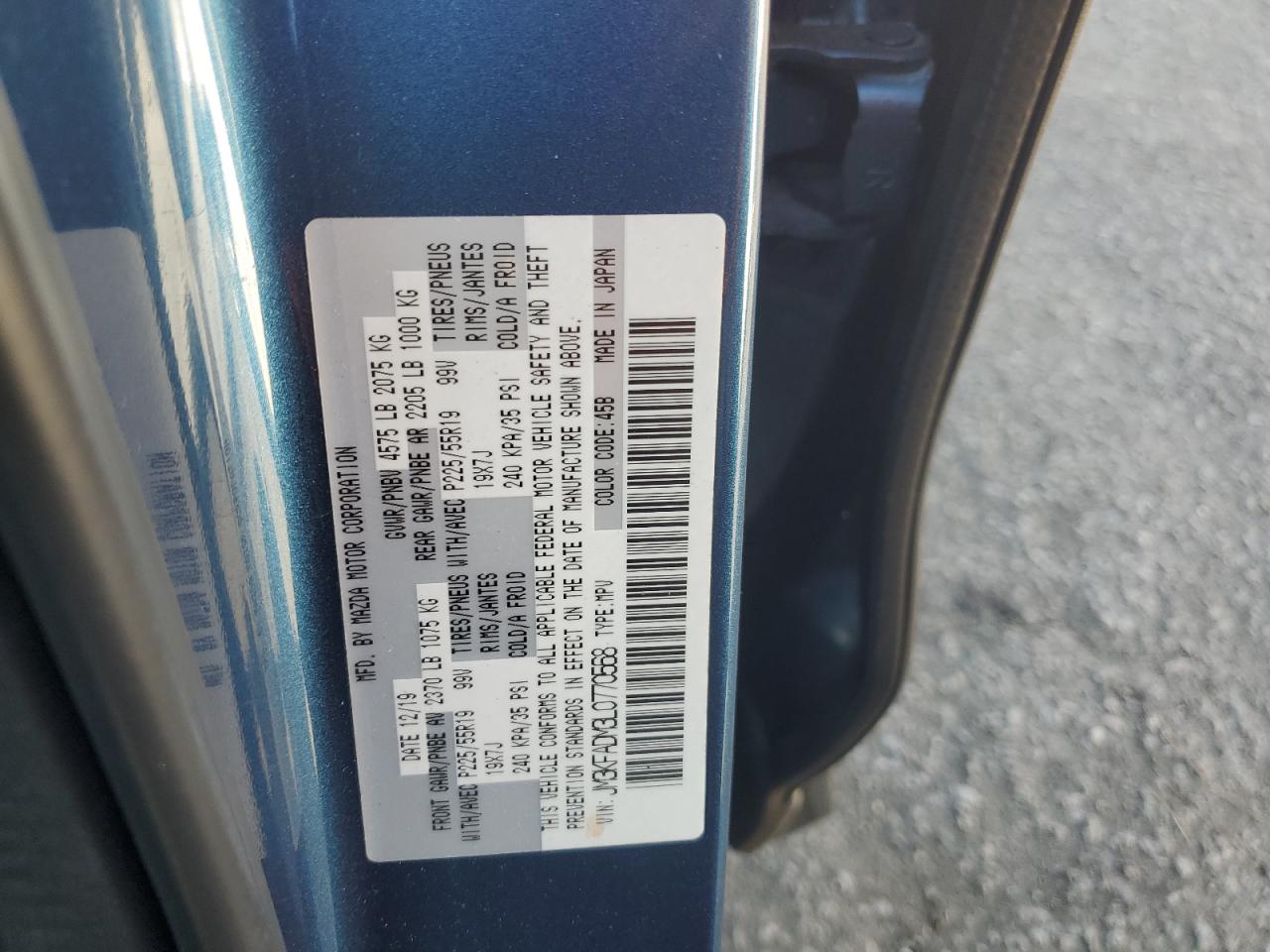 2020 Mazda Cx-5 Grand Touring VIN: JM3KFADM3L0770568 Lot: 91272665