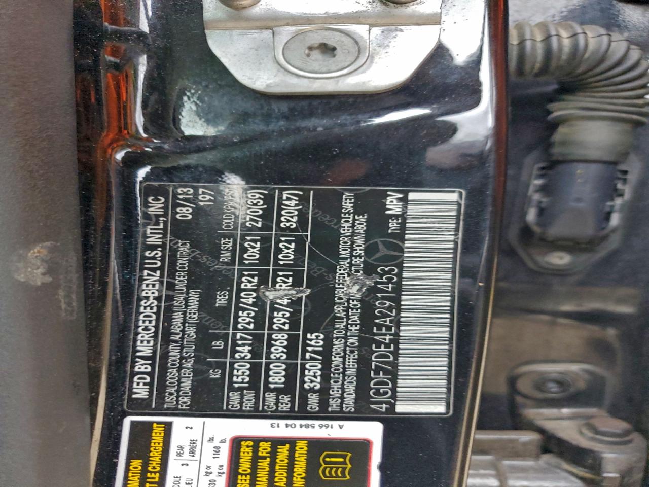 2014 Mercedes-Benz Gl 550 4Matic VIN: 4JGDF7DE4EA291453 Lot: 93057525