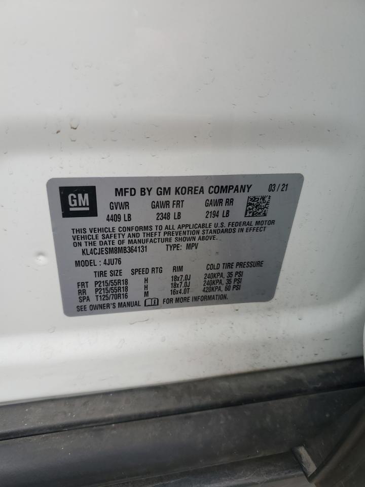 2021 Buick Encore Preferred VIN: KL4CJESM8MB364131 Lot: 92613595