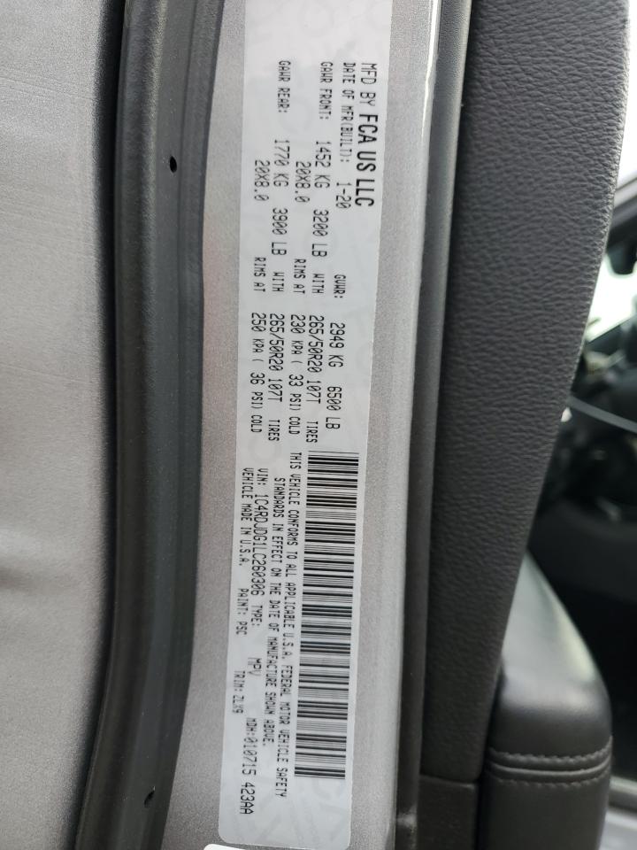 2020 Dodge Durango Gt VIN: 1C4RDJDG1LC260306 Lot: 91536585