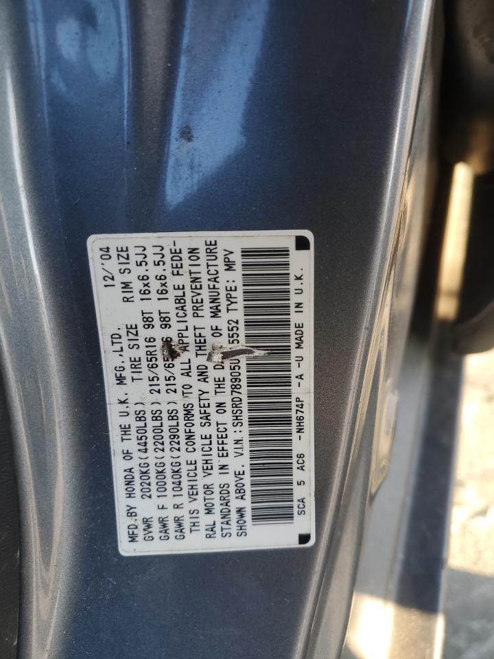 2005 Honda Cr-V Se VIN: SHSRD78905U315552 Lot: 91894375