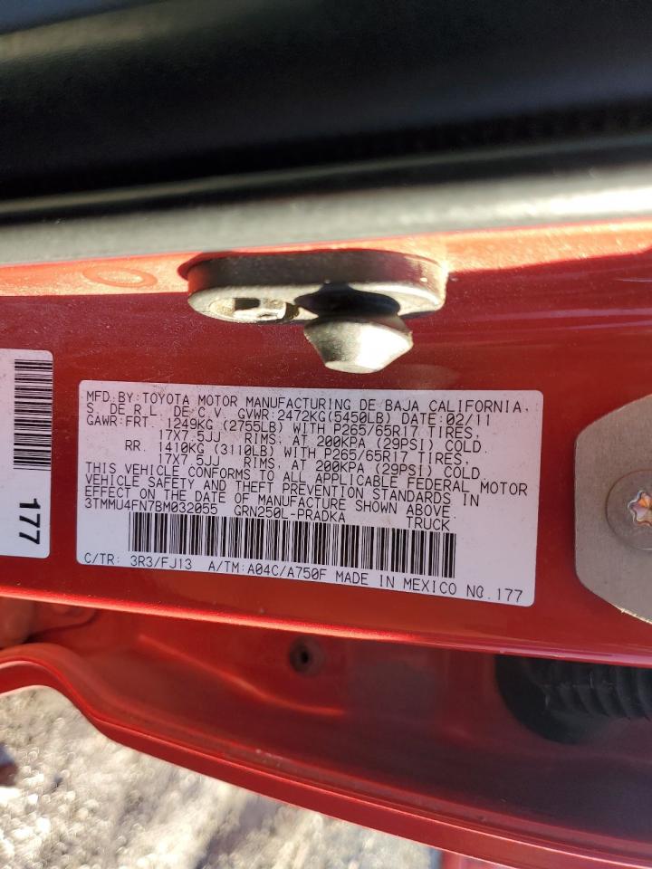 2011 Toyota Tacoma Double Cab Long Bed VIN: 3TMMU4FN7BM032055 Lot: 93395455