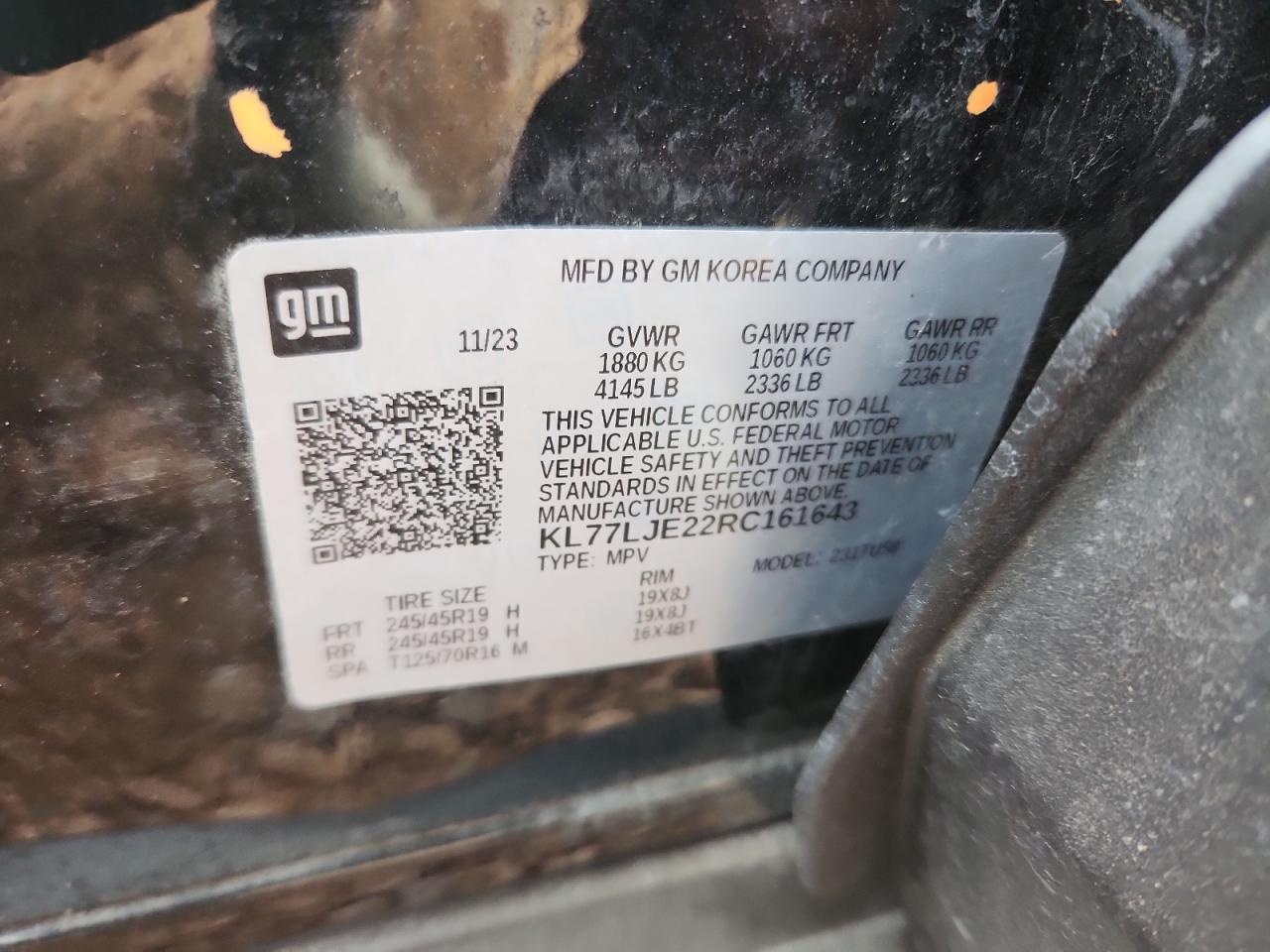 2024 Chevrolet Trax 2Rs VIN: KL77LJE22RC161643 Lot: 91818685