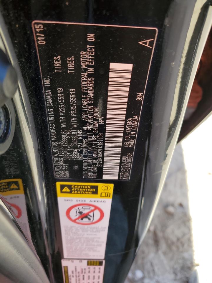 2015 Lexus Rx 350 VIN: 2T2ZK1BA2FC181108 Lot: 93648135