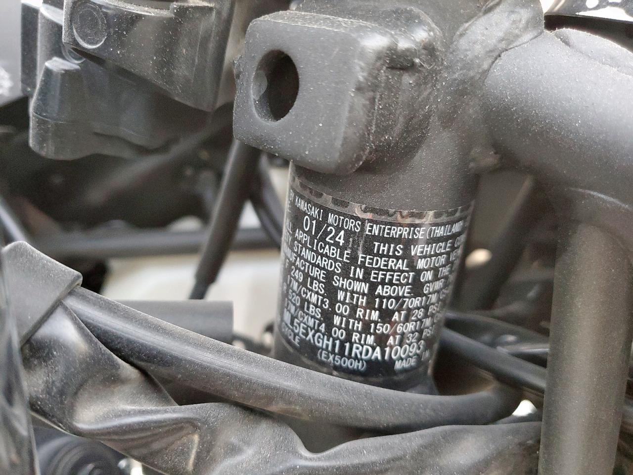 2024 Kawasaki Ex500 H VIN: ML5EXGH11RDA10093 Lot: 93063055