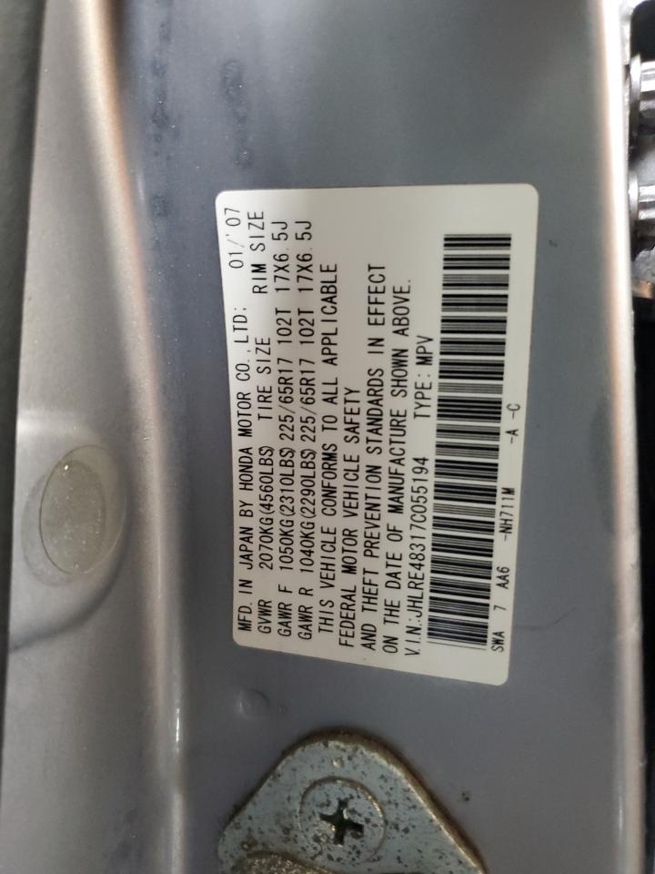 2007 Honda Cr-V Lx VIN: JHLRE48317C055194 Lot: 93775205