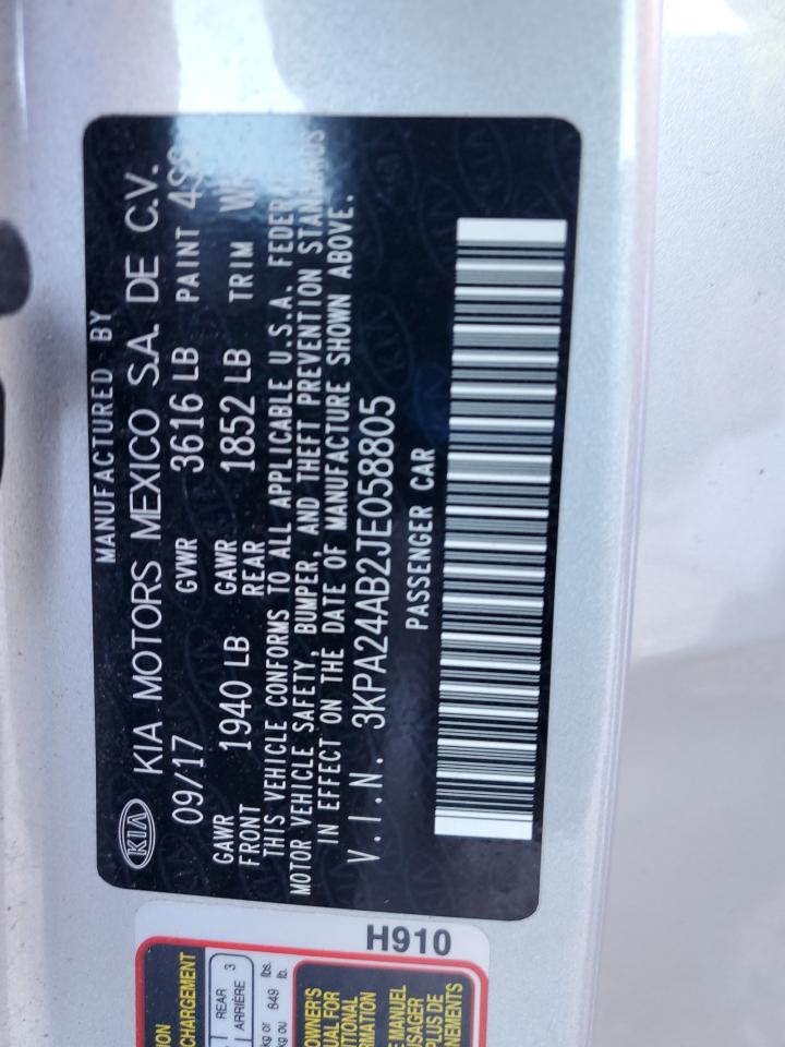 2018 Kia Rio Lx VIN: 3KPA24AB2JE058805 Lot: 90841435