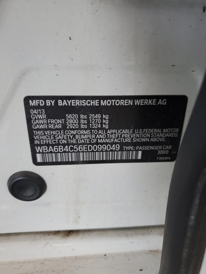 2014 BMW 650 Xi Gran Coupe VIN: WBA6B4C56ED099049 Lot: 92432185
