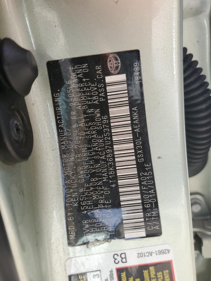 2007 Toyota Avalon Xl VIN: 4T1BK36B97U253796 Lot: 90605305