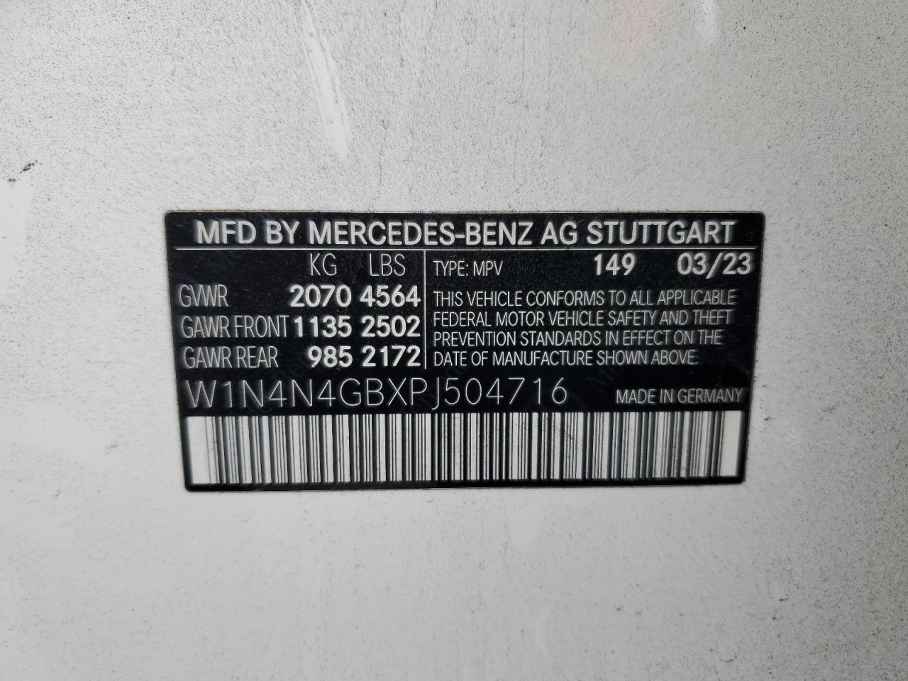 2023 Mercedes-Benz Gla 250 VIN: W1N4N4GBXPJ504716 Lot: 93231065