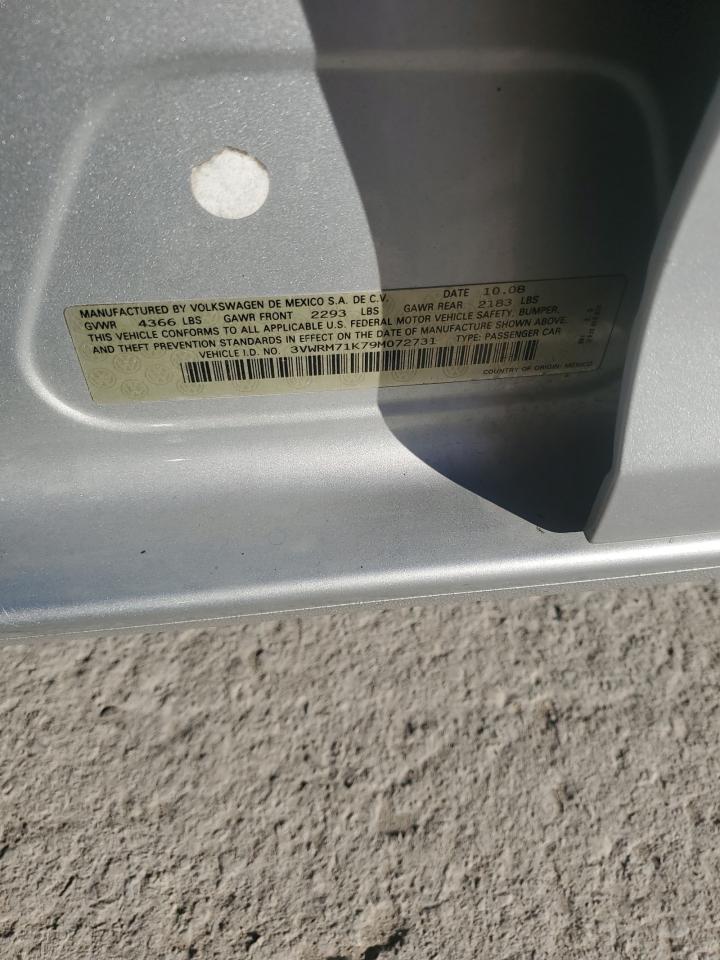 2009 Volkswagen Jetta Se VIN: 3VWRM71K79M072731 Lot: 91892065