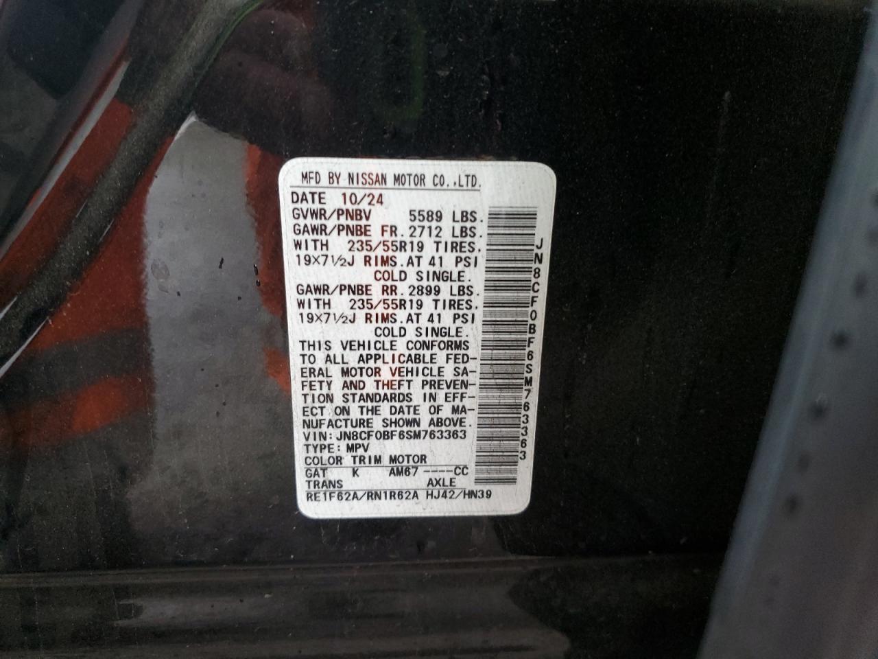 2025 Nissan Ariya Engage VIN: JN8CF0BF6SM763363 Lot: 90754735