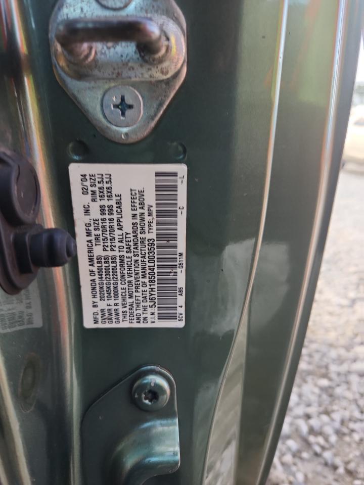 2004 Honda Element Ex VIN: 5J6YH18504L003593 Lot: 92677935