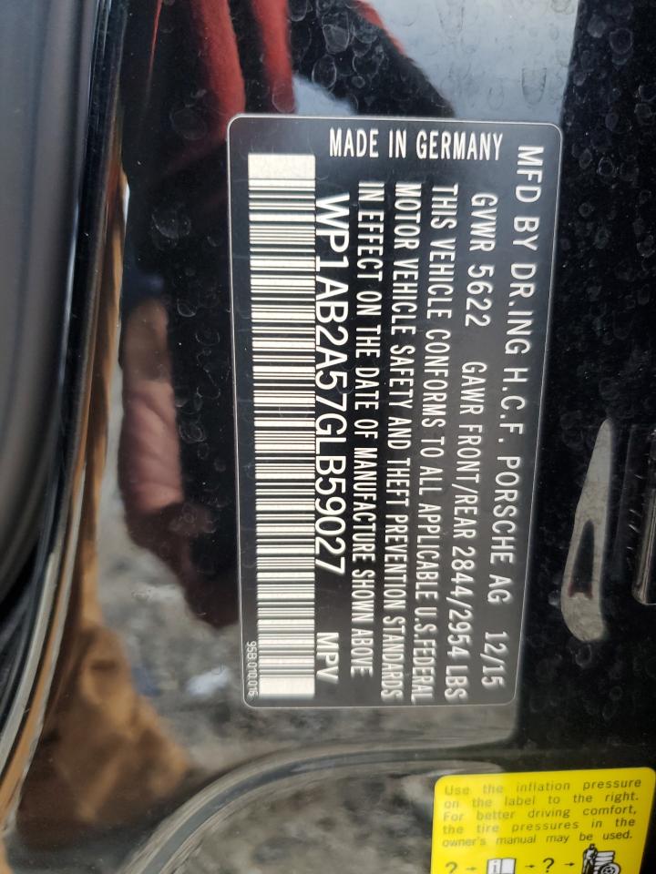 2016 Porsche Macan S VIN: WP1AB2A57GLB59027 Lot: 93488605