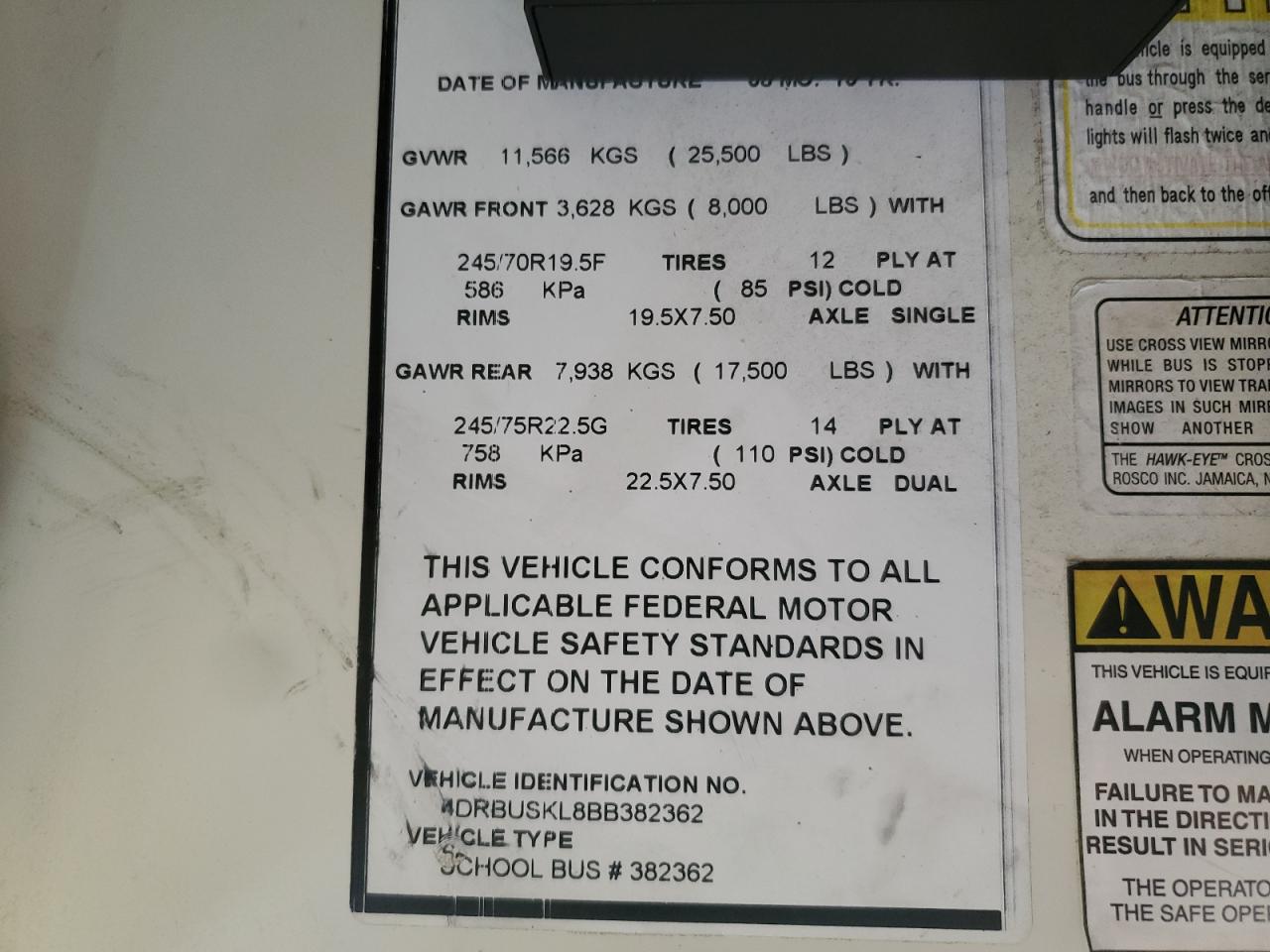 2011 Ic Corporation 3000 Ce VIN: 4DRBUSKL8BB382362 Lot: 91451905