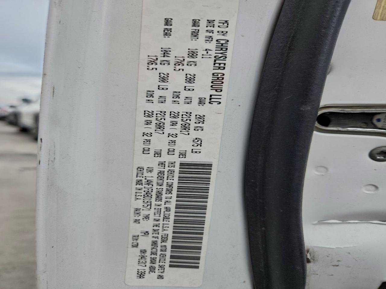 2011 Jeep Compass Sport VIN: 1J4NF1FB4BD197571 Lot: 93214355