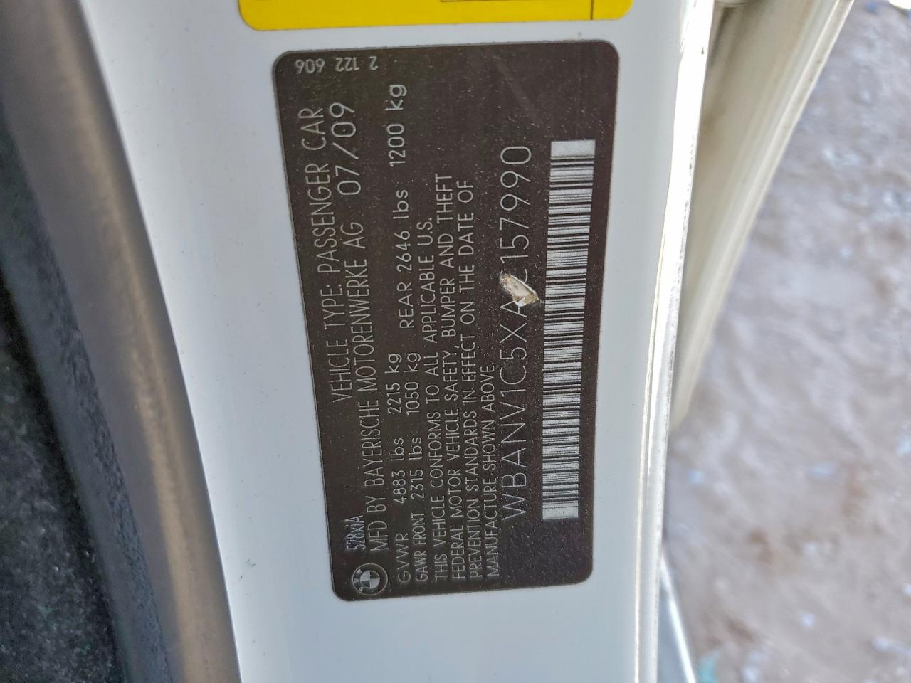 2010 BMW 528 Xi VIN: WBANV1C5XAC157990 Lot: 93984565