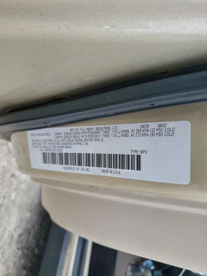 2008 Subaru Outback 2.5I Limited VIN: 4S4BP62CX87316535 Lot: 90918285