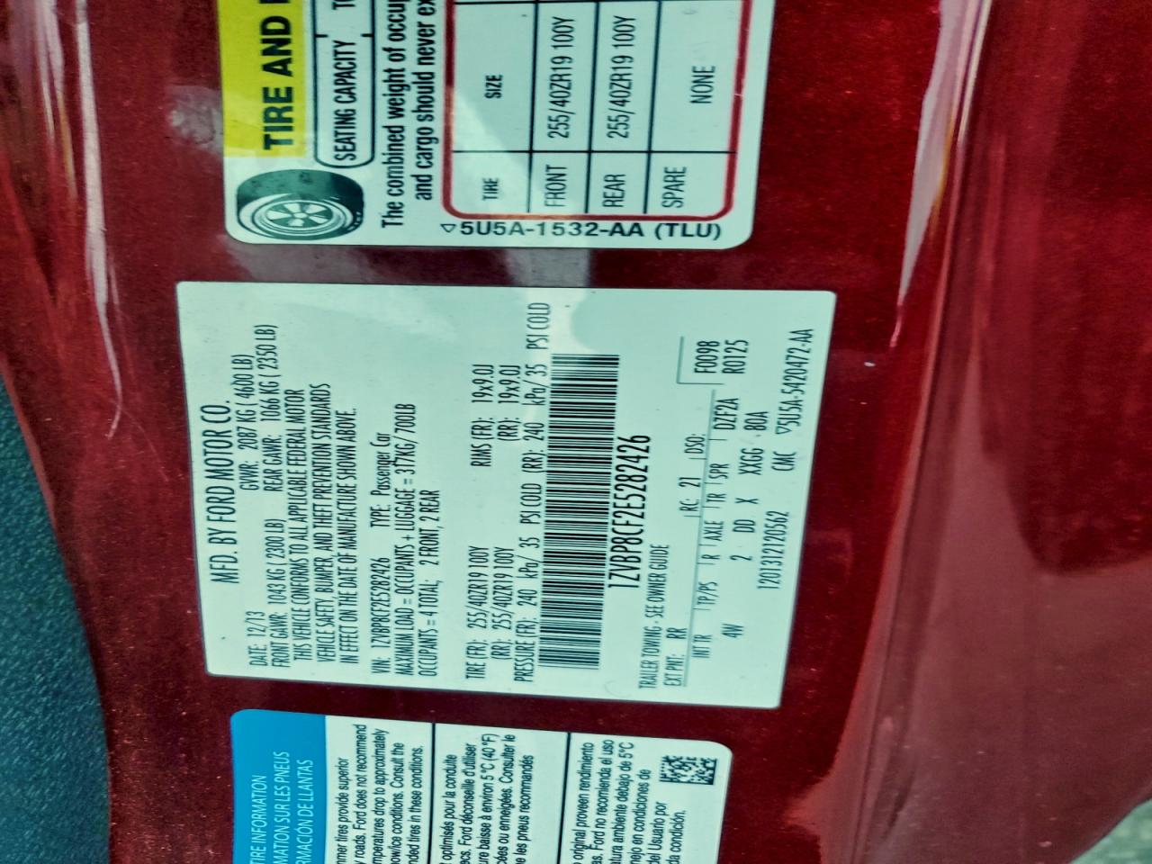 2014 Ford Mustang Gt VIN: 1ZVBP8CF2E5282426 Lot: 94557255