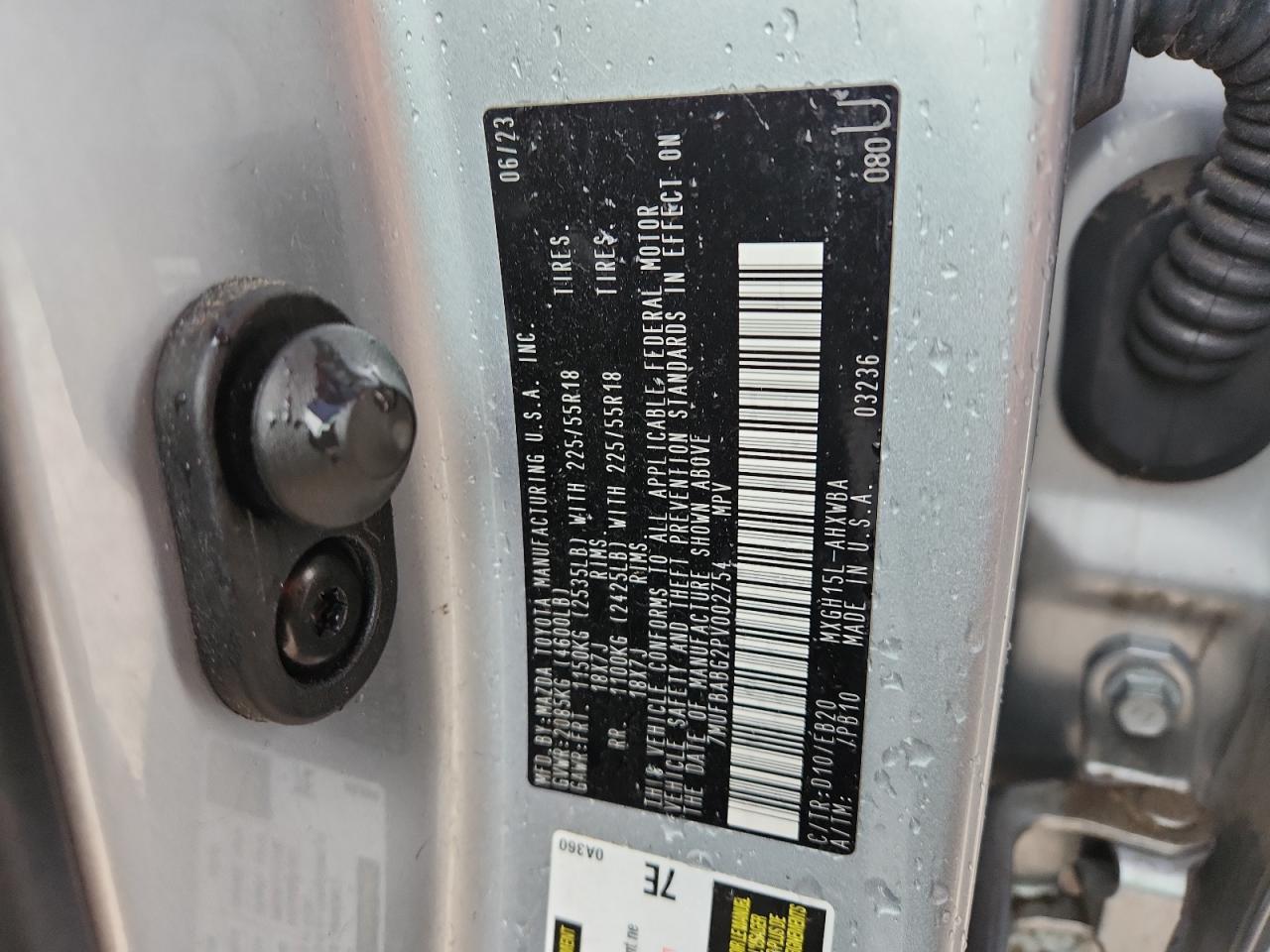 2023 Toyota Corolla Cross Le VIN: 7MUFBABG2PV002754 Lot: 92311465