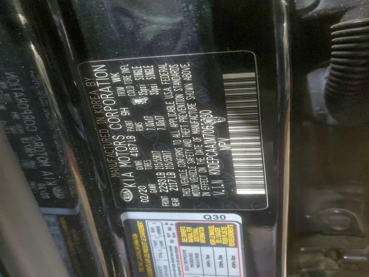 2021 Kia Seltos Lx VIN: KNDEPCAA1M7063230 Lot: 93331275