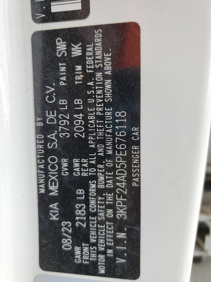 2023 Kia Forte Lx VIN: 3KPF24AD5PE676118 Lot: 93249905