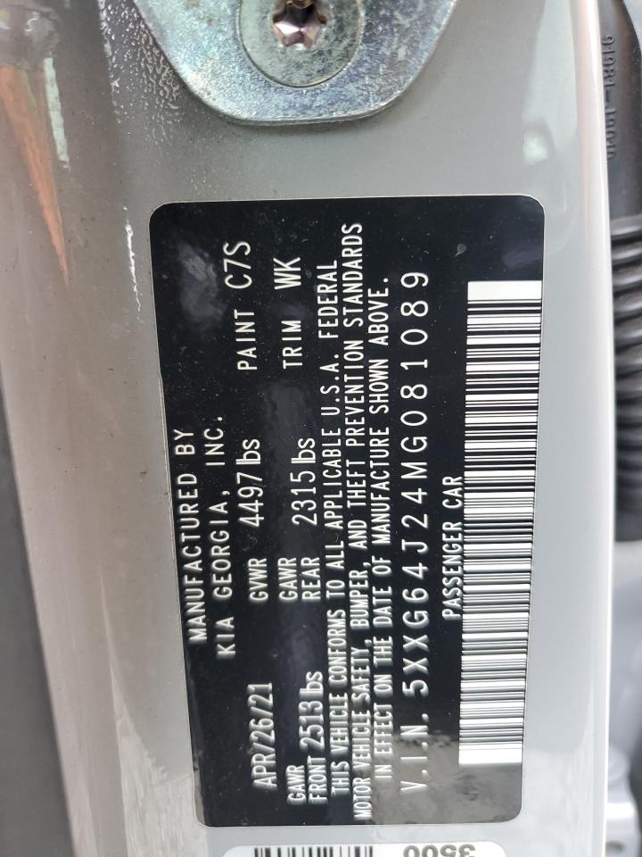 2021 Kia K5 Gt Line VIN: 5XXG64J24MG081089 Lot: 91490355