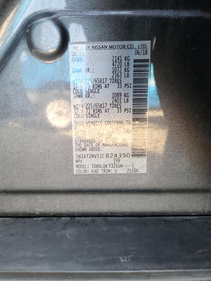 2018 Nissan Rogue S VIN: 5N1AT2MV3JC824390 Lot: 92039775