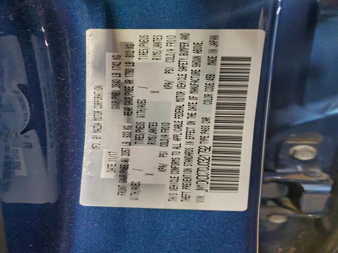 2018 Mazda Cx-3 Touring VIN: JM1DKDC70J0321792 Lot: 93828475