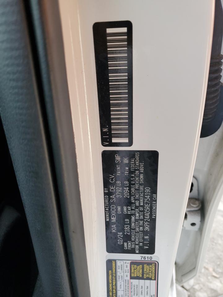 2024 Kia Forte Lx VIN: 3KPF24AD5RE754190 Lot: 91688265
