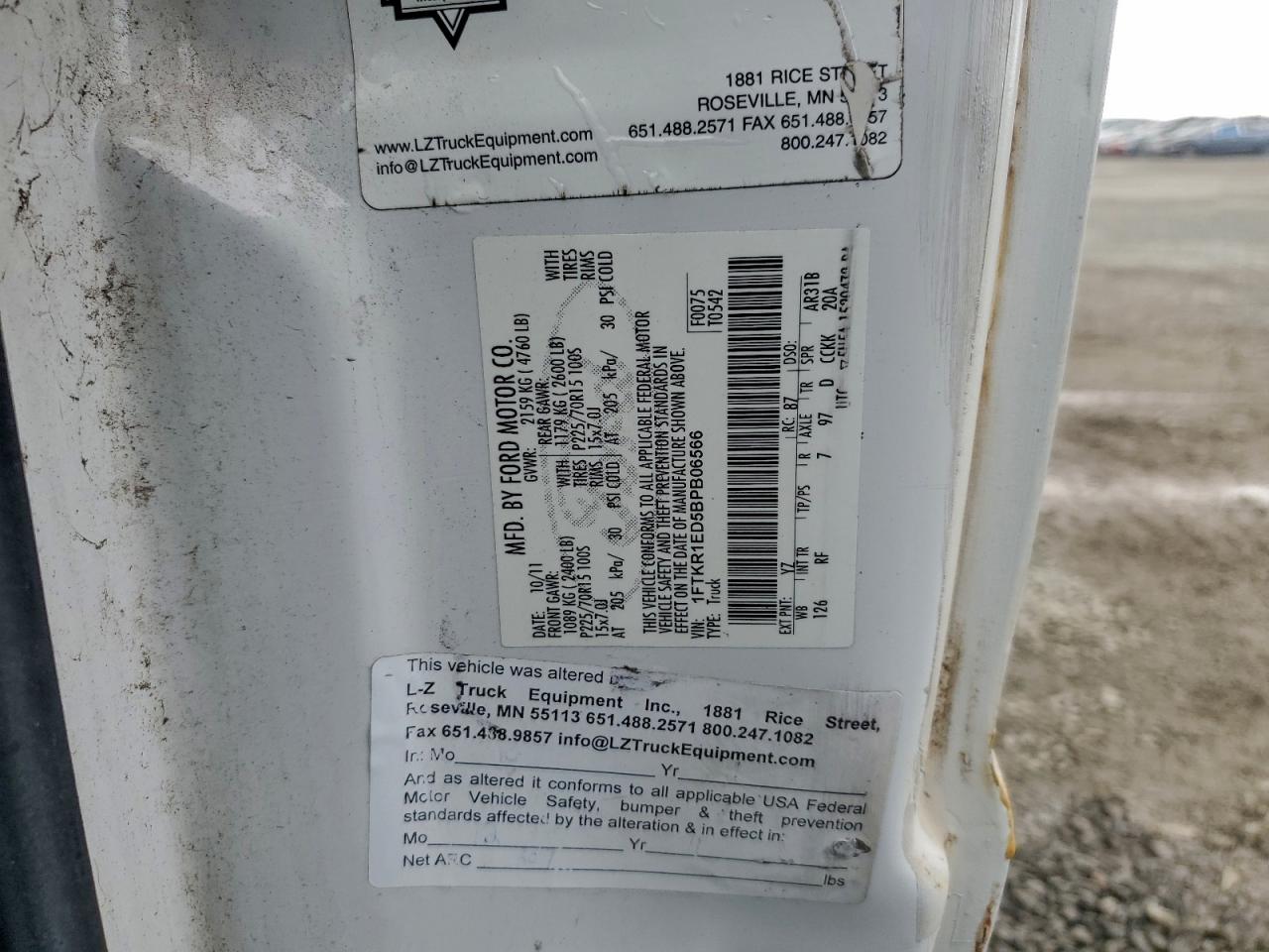 2011 Ford Ranger Super Cab VIN: 1FTKR1ED5BPB06566 Lot: 93652695