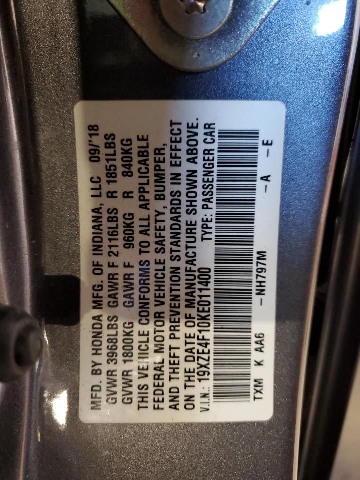 2019 Honda Insight Lx VIN: 19XZE4F10KE011400 Lot: 91758725