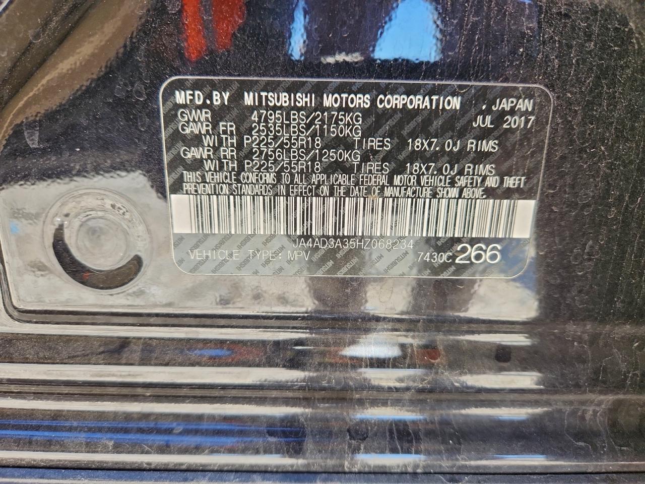 2017 Mitsubishi Outlander Se VIN: JA4AD3A35HZ068234 Lot: 94387175