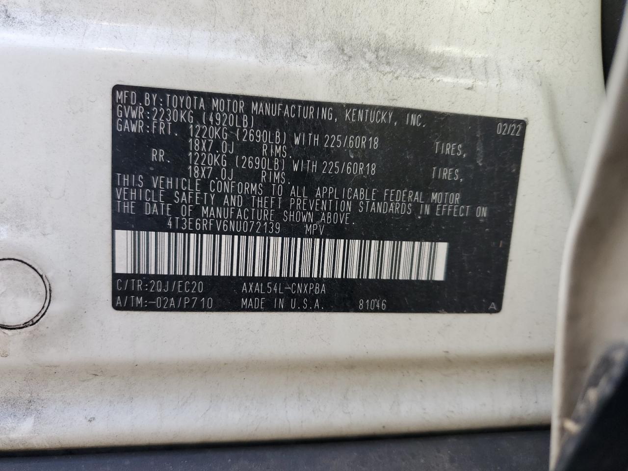 2022 Toyota Rav4 Xse VIN: 4T3E6RFV6NU072139 Lot: 90949815