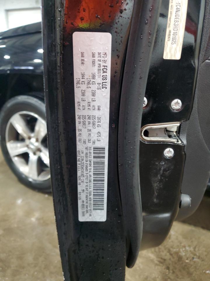 2017 Jeep Compass Latitude VIN: 1C4NJDEB3HD101025 Lot: 92711335