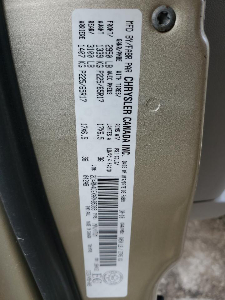 2010 Dodge Grand Caravan Se VIN: 2D4RN4DEXAR485389 Lot: 92716785
