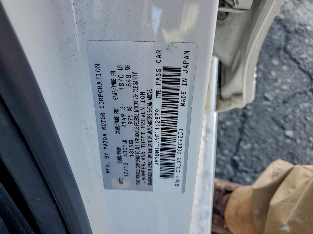 2014 Mazda 3 Touring VIN: JM1BM1L75E1162879 Lot: 94003125