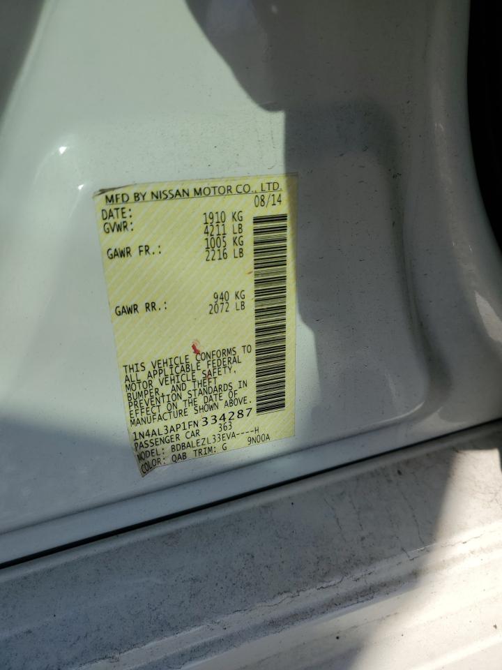 2015 Nissan Altima 2.5 VIN: 1N4AL3AP1FN334287 Lot: 92891795