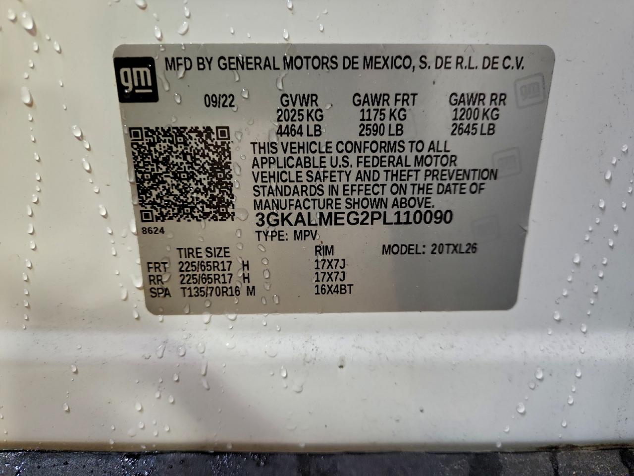 2023 GMC Terrain Sle VIN: 3GKALMEG2PL110090 Lot: 94055105